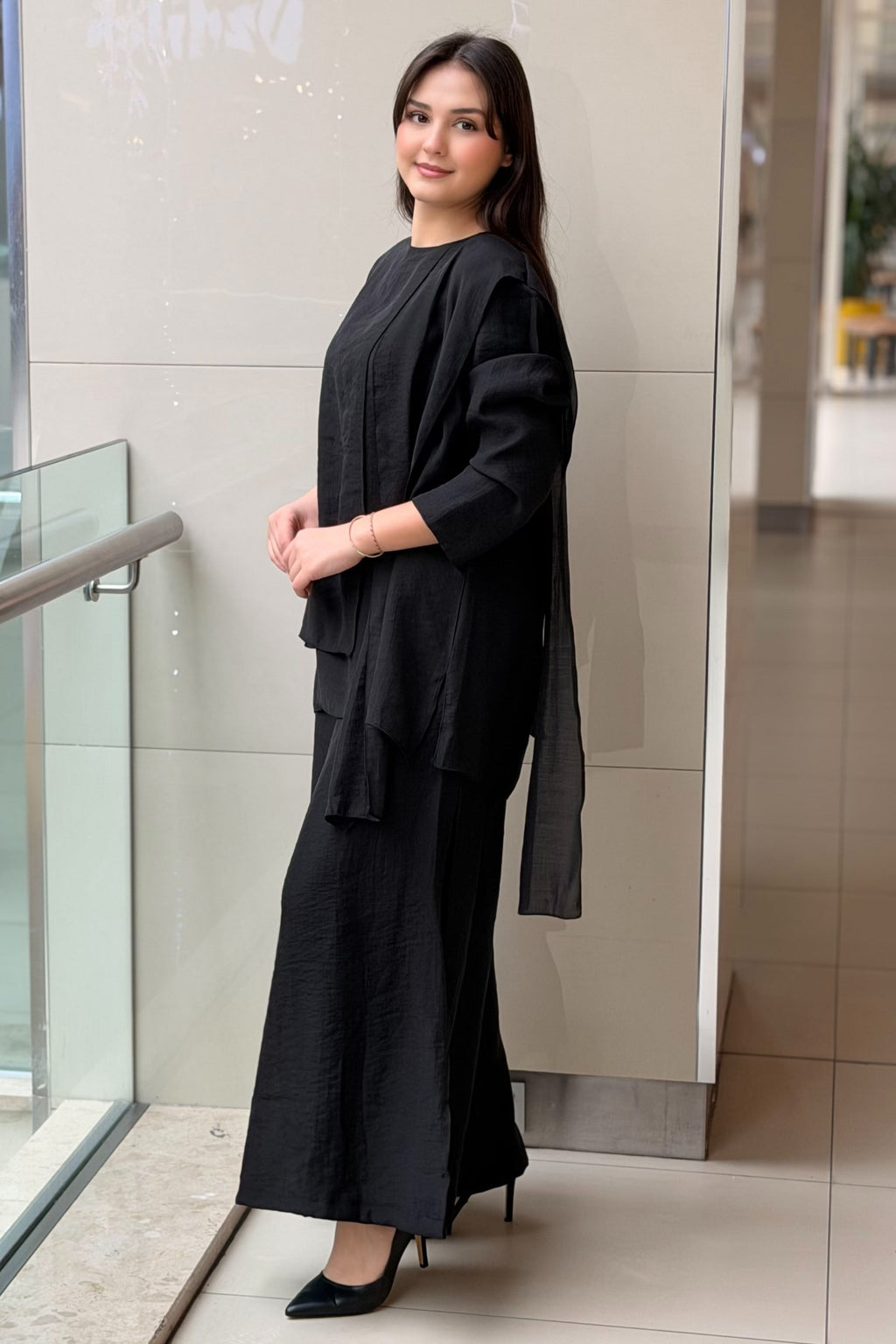 Ensemble avec blouse à découpe devant